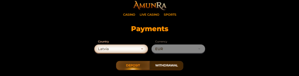 AmunRa Casino Payout